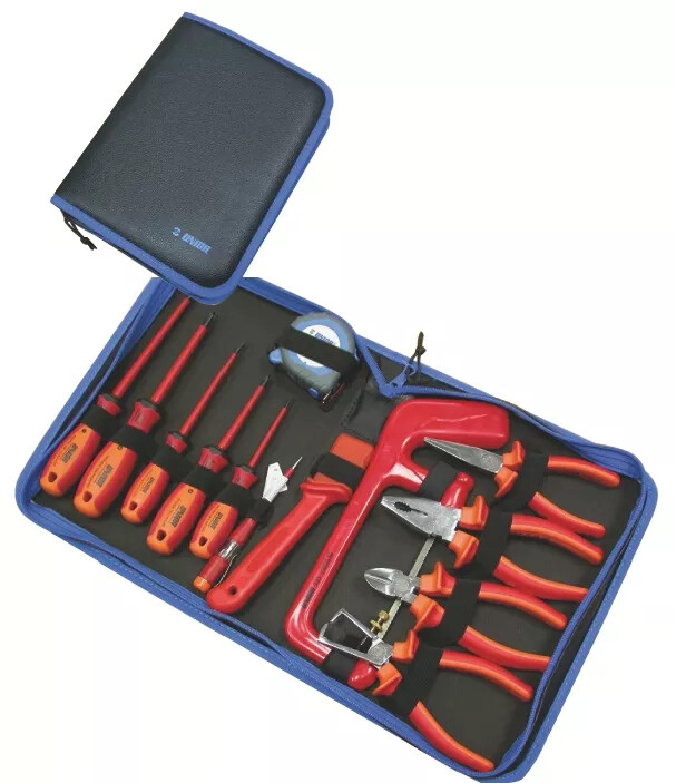 Kit outils d'électricien pince à dénuder & sertir + 3 tournevis