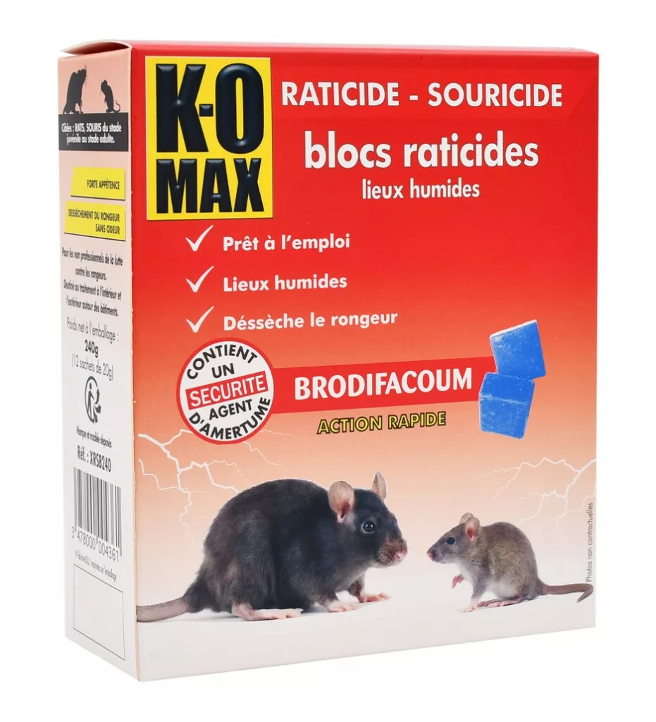 Souricide raticide professionnel contre les rats et les souris